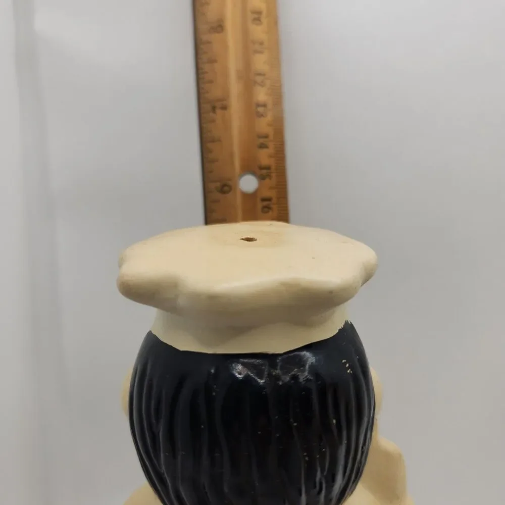 Vintage Italian Chef Oversized Salt And Pepper Shakers w/ Stoppers 5.5 in